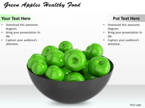 Stock Photo Green Apples Healthy Food PowerPoint Template