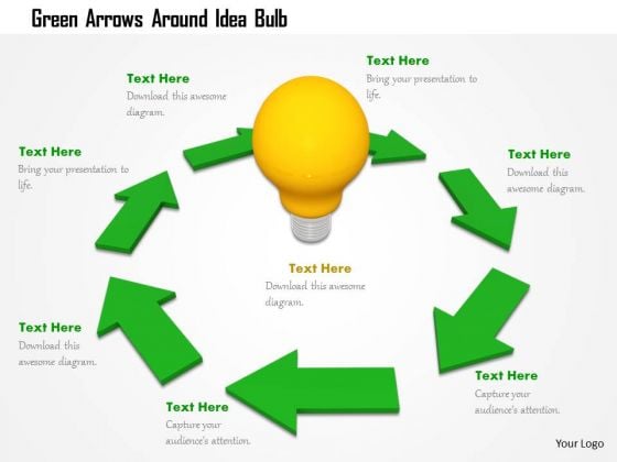Stock Photo Green Arrows Around Idea Bulb PowerPoint Slide Stock Photo Green Arrows Around Idea Bulb PowerPoint Slide