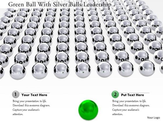 Stock Photo Green Ball With Silver Balls Leadership Image Graphics For PowerPoint Slide Stock Photo Green Ball With Silver Balls Leadership Image Graphics For PowerPoint Slide