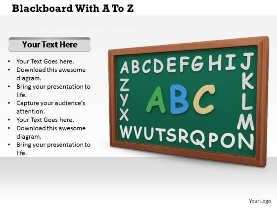 Stock Photo Green Board With Alphabets PowerPoint Slide Stock Photo Green Board With Alphabets PowerPoint Slide