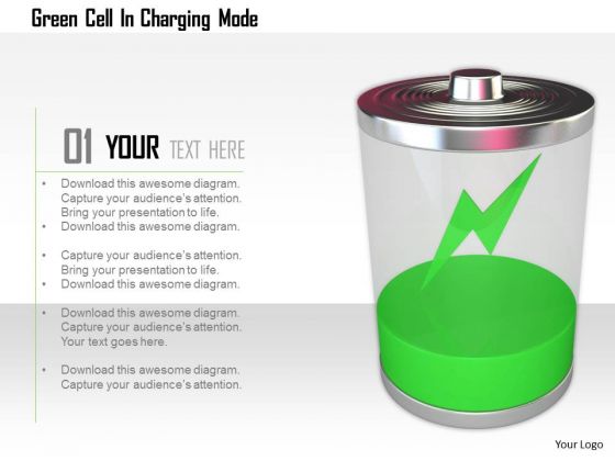 Stock Photo Green Cell In Charging Mode PowerPoint Slide Stock Photo Green Cell In Charging Mode PowerPoint Slide