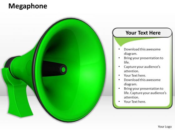 Stock Photo Green Color Megaphone PowerPoint Slide Stock Photo Green Color Megaphone PowerPoint Slide