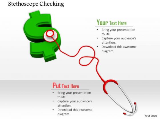 Stock Photo Green Dollar Symbol With Stethoscope PowerPoint Slide Stock Photo Green Dollar Symbol With Stethoscope PowerPoint Slide
