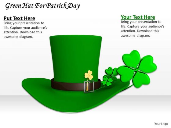 Stock Photo Green Hat For Patrick Day PowerPoint Template Stock Photo Green Hat For Patrick Day PowerPoint Template