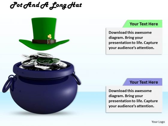 Stock Photo Green Hat On Top Of Pot PowerPoint Slide Stock Photo Green Hat On Top Of Pot PowerPoint Slide