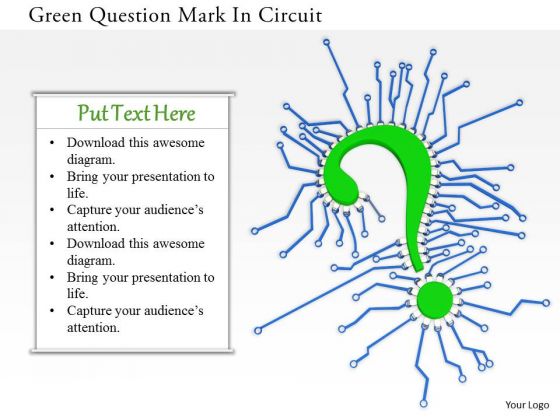 Stock Photo Green Question Mark In Circuit PowerPoint Slide Stock Photo Green Question Mark In Circuit PowerPoint Slide