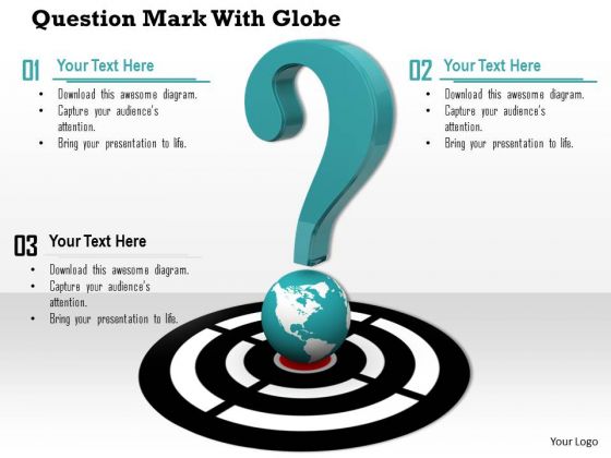 Stock Photo Green Question Mark On Globe PowerPoint Slide Stock Photo Green Question Mark On Globe PowerPoint Slide