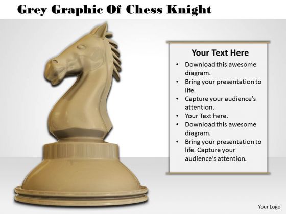 Stock Photo Grey Graphic Of Chess Knight PowerPoint Template Stock Photo Grey Graphic Of Chess Knight PowerPoint Template