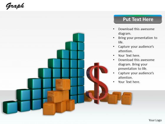 Stock Photo Growth Graph With Dollar Symbol PowerPoint Slide Stock Photo Growth Graph With Dollar Symbol PowerPoint Slide