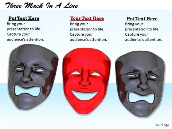 Stock Photo Happy Red Mask In Sad Masks Pwerpoint Slide Stock Photo Happy Red Mask In Sad Masks Pwerpoint Slide