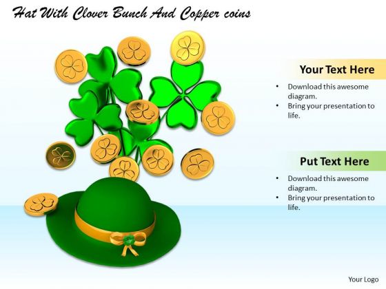 Stock Photo Hat With Gold Coins And Clover PowerPoint Slide Stock Photo Hat With Gold Coins And Clover PowerPoint Slide