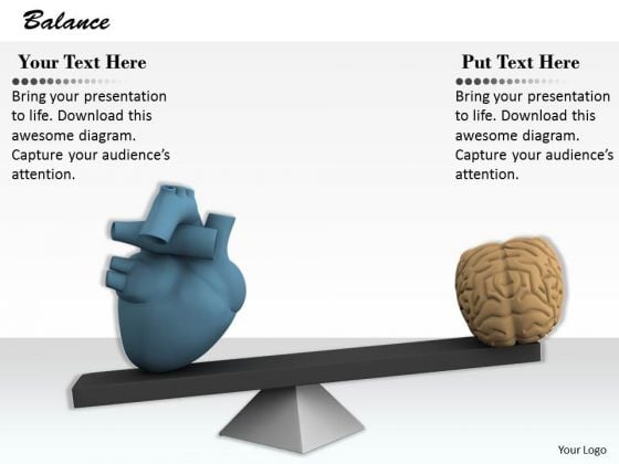 Stock Photo Heart And Brain Balance Concept PowerPoint Slide Stock Photo Heart And Brain Balance Concept PowerPoint Slide