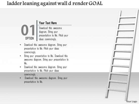 Stock Photo Illustration Of A Ladder With Wall PowerPoint Slide Stock Photo Illustration Of A Ladder With Wall PowerPoint Slide