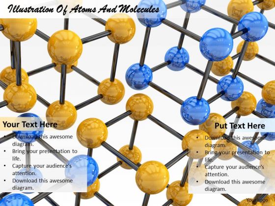 Stock Photo Illustration Of Atoms And Molecules Ppt Template