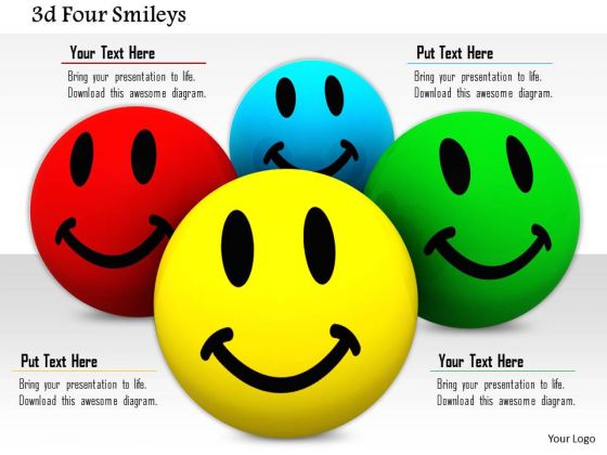 Stock Photo Illustration Of Colorful Smiley Faces PowerPoint Slide