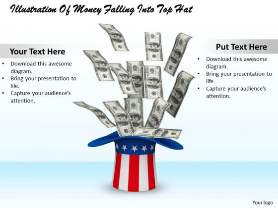 Stock Photo Illustration Of Money Falling Into Top Hat PowerPoint Slide Stock Photo Illustration Of Money Falling Into Top Hat PowerPoint Slide