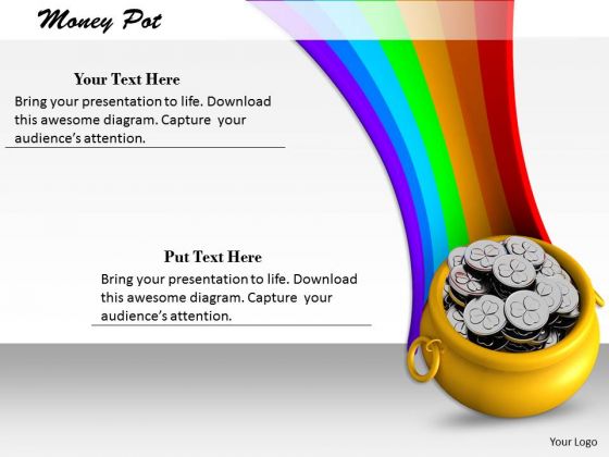 Stock Photo Illustration Of Money Pot With Rainbow PowerPoint Slide Stock Photo Illustration Of Money Pot With Rainbow PowerPoint Slide