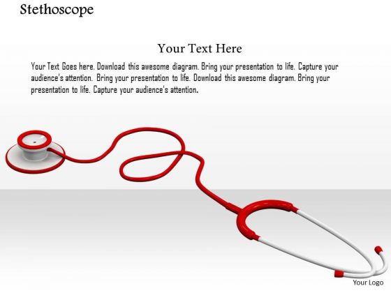 Stock Photo Illustration Of Stethoscope On White Background PowerPoint Slide Stock Photo Illustration Of Stethoscope On White Background PowerPoint Slide