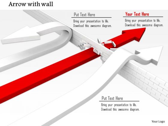Stock Photo Image Of Arrows Trying To Cross Wall PowerPoint Slide Stock Photo Image Of Arrows Trying To Cross Wall PowerPoint Slide
