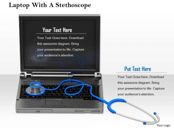 Stock Photo Image Of Stethoscope With Laptop PowerPoint Slide