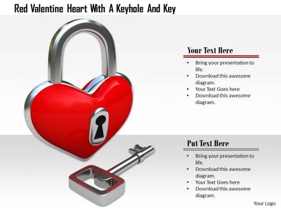 Stock Photo Key With Red Heart Shaped Lock PowerPoint Slide Stock Photo Key With Red Heart Shaped Lock PowerPoint Slide