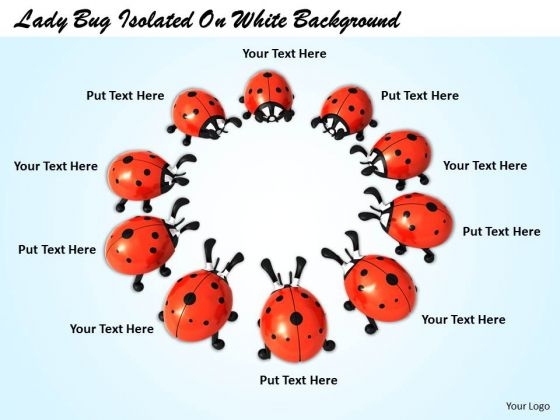 Stock Photo Lady Bug Standing In Circle PowerPoint Slide Stock Photo Lady Bug Standing In Circle PowerPoint Slide