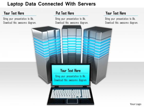 Stock Photo Laptop Data Connected With Servers Image Graphics For PowerPoint Slide Stock Photo Laptop Data Connected With Servers Image Graphics For PowerPoint Slide