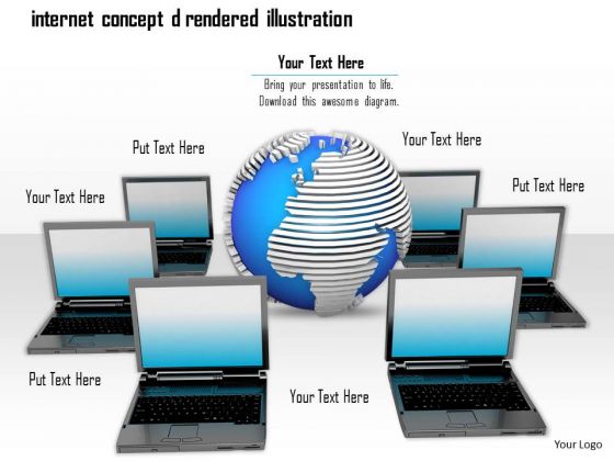 Stock Photo Laptops Around Globe For Technology PowerPoint Slide Stock Photo Laptops Around Globe For Technology PowerPoint Slide