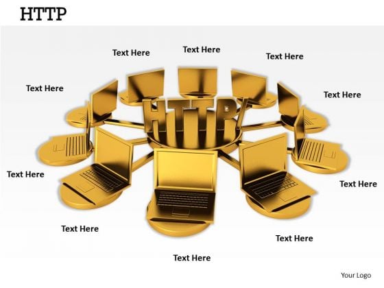 Stock Photo Laptops Connected To 3d Word Http PowerPoint Slide Stock Photo Laptops Connected To 3d Word Http PowerPoint Slide