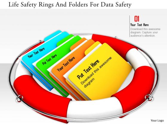 Stock Photo Life Safety Rings And Folders For Data Safety PowerPoint Slide Stock Photo Life Safety Rings And Folders For Data Safety PowerPoint Slide