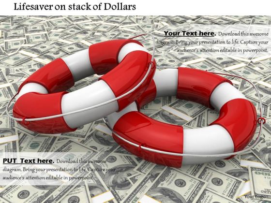 stock_photo_lifesaving_belts_on_dollars_powerpoint_slide_1