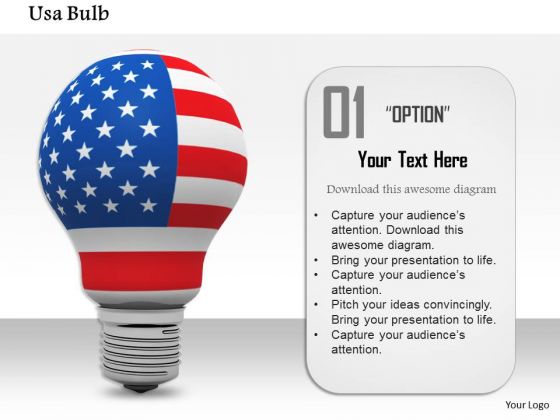 Stock Photo Light Bulb In American Flag Colors PowerPoint Slide Stock Photo Light Bulb In American Flag Colors PowerPoint Slide