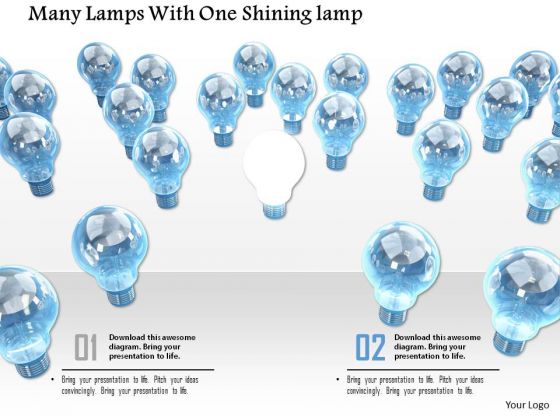 Stock Photo Many Lamps With One Shining PowerPoint Slide Stock Photo Many Lamps With One Shining PowerPoint Slide