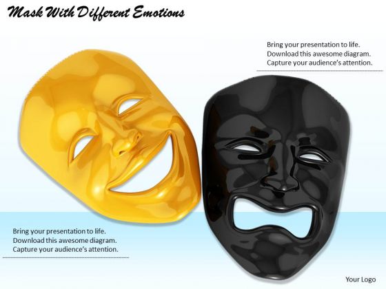 Stock Photo Mask With Different Emotions PowerPoint Template