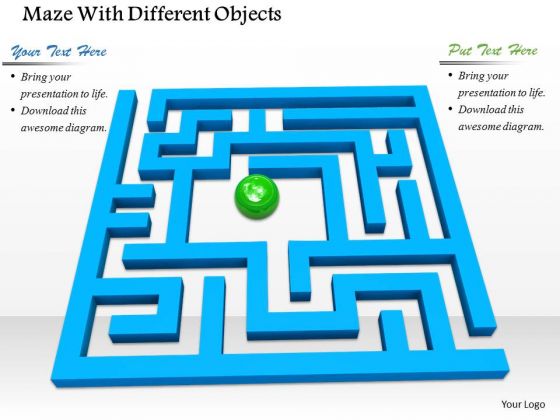 Stock Photo Maze With Ball PowerPoint Slide Stock Photo Maze With Ball PowerPoint Slide