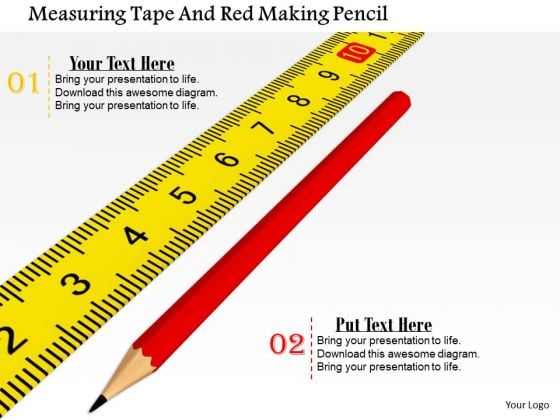 Stock Photo Measuring Tape And Red Pencil PowerPoint Slide Stock Photo Measuring Tape And Red Pencil PowerPoint Slide