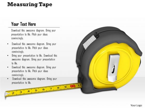 Stock Photo Measuring Tape PowerPoint Slide Stock Photo Measuring Tape PowerPoint Slide