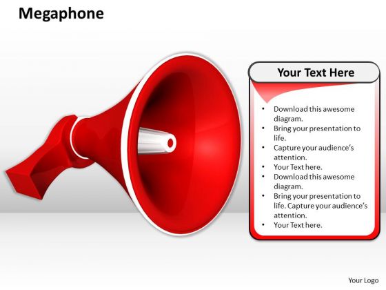 Stock Photo Megaphone Red Color PowerPoint Slide Stock Photo Megaphone Red Color PowerPoint Slide