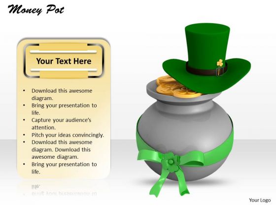 Stock Photo Money Pot And Hat PowerPoint Slide Stock Photo Money Pot And Hat PowerPoint Slide