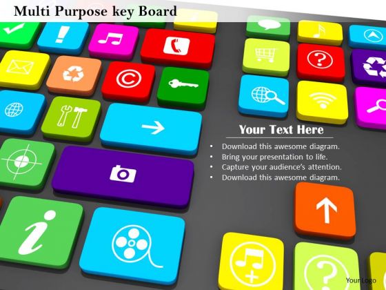 Stock Photo Multi Purpose Key Board PowerPoint Slide Stock Photo Multi Purpose Key Board PowerPoint Slide