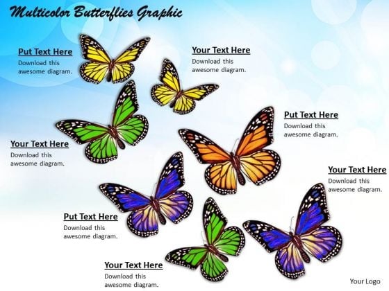 Stock Photo Multicolor Butterflies Graphic PowerPoint Template Stock Photo Multicolor Butterflies Graphic PowerPoint Template