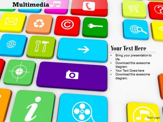 Stock Photo Multimedia Keys PowerPoint Slide Stock Photo Multimedia Keys PowerPoint Slide