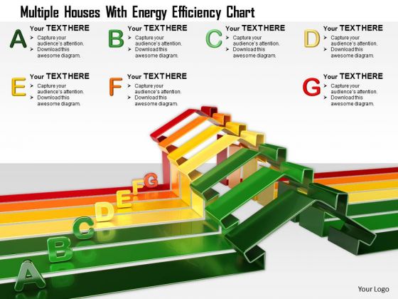 Stock Photo Multiple Houses With Energy Efficiency Chart PowerPoint Slide Stock Photo Multiple Houses With Energy Efficiency Chart PowerPoint Slide