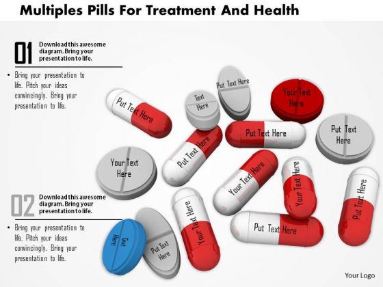 Stock Photo Multiples Pills For Treatment And Health PowerPoint Slide