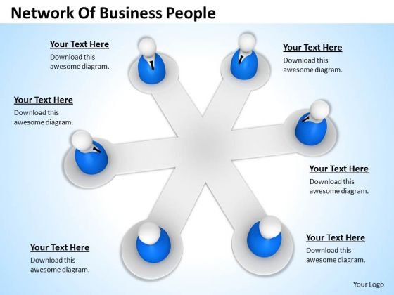 Stock Photo Network Of Business People PowerPoint Template
