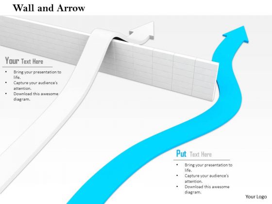 Stock Photo One Arrow Moving Above The Wall And Other Besides PowerPoint Slide Stock Photo One Arrow Moving Above The Wall And Other Besides PowerPoint Slide