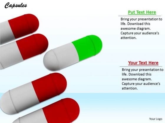Stock Photo One Green Capsule Standing Out PowerPoint Slide Stock Photo One Green Capsule Standing Out PowerPoint Slide
