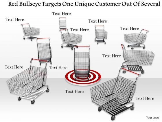 Stock Photo One Unique Shopping Cart On Red Dartboard PowerPoint Slide Stock Photo One Unique Shopping Cart On Red Dartboard PowerPoint Slide