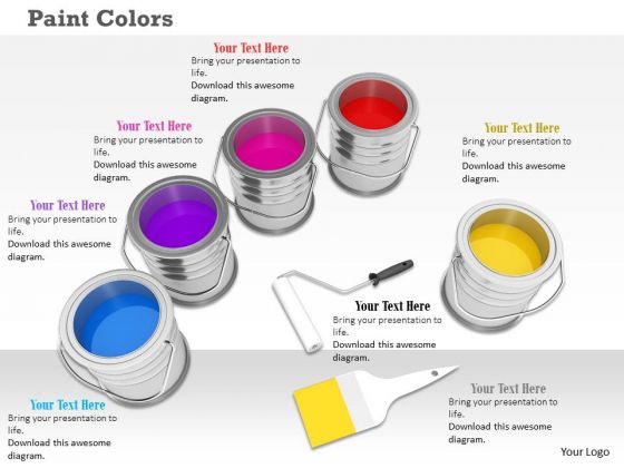 Stock Photo Paint Color Tins PowerPoint Slide Stock Photo Paint Color Tins PowerPoint Slide