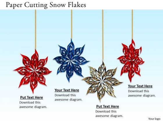 Stock Photo Paper Cutting Snow Flakes PowerPoint Slide Stock Photo Paper Cutting Snow Flakes PowerPoint Slide